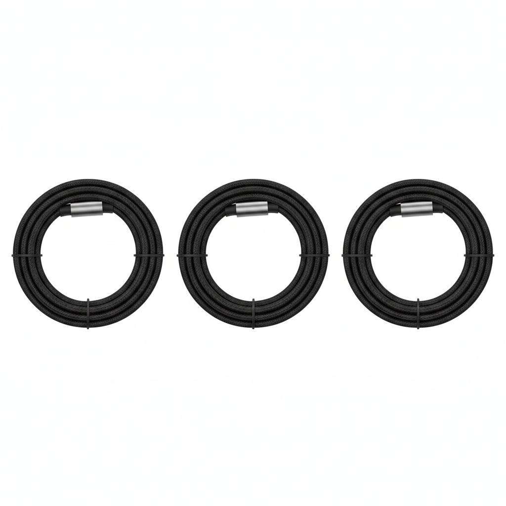 USB-C Cable 3-Pack — 6ft Braided, 100W Fast Charging